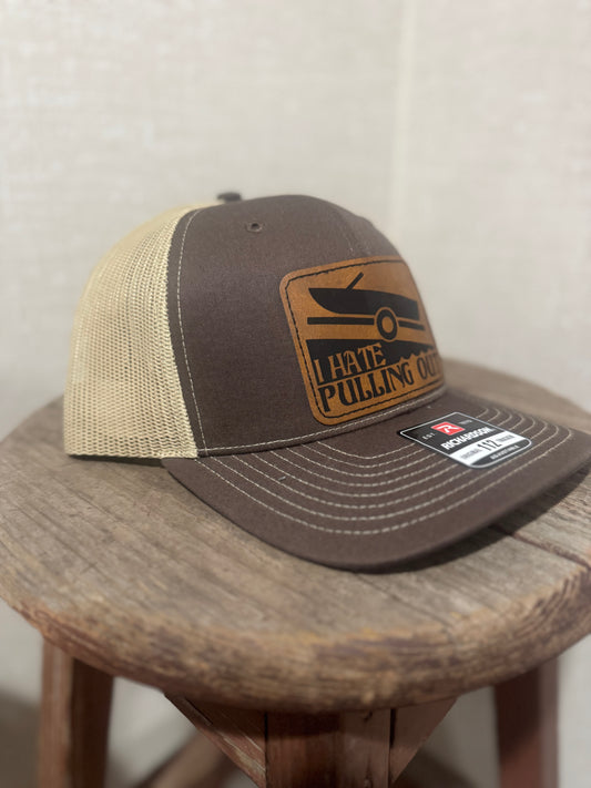 “I hate to pull out” and Richardson Leather Patch Trucker Hat