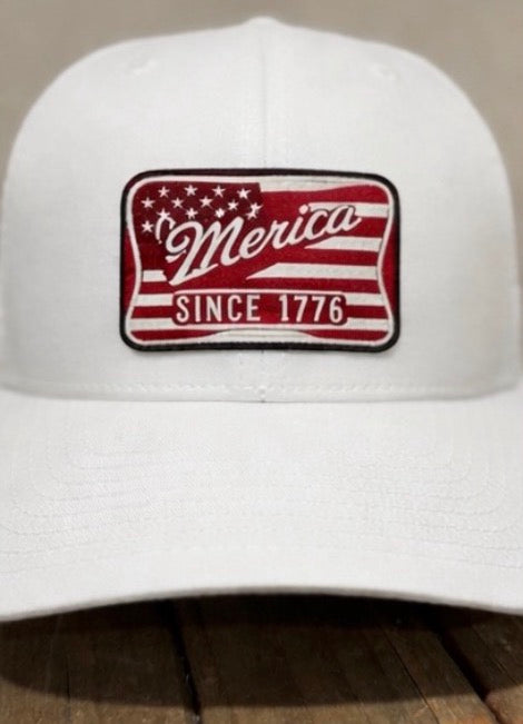 Richardson 112 Trucker , America flag 1776 New Acrylic TriLayer Patch design