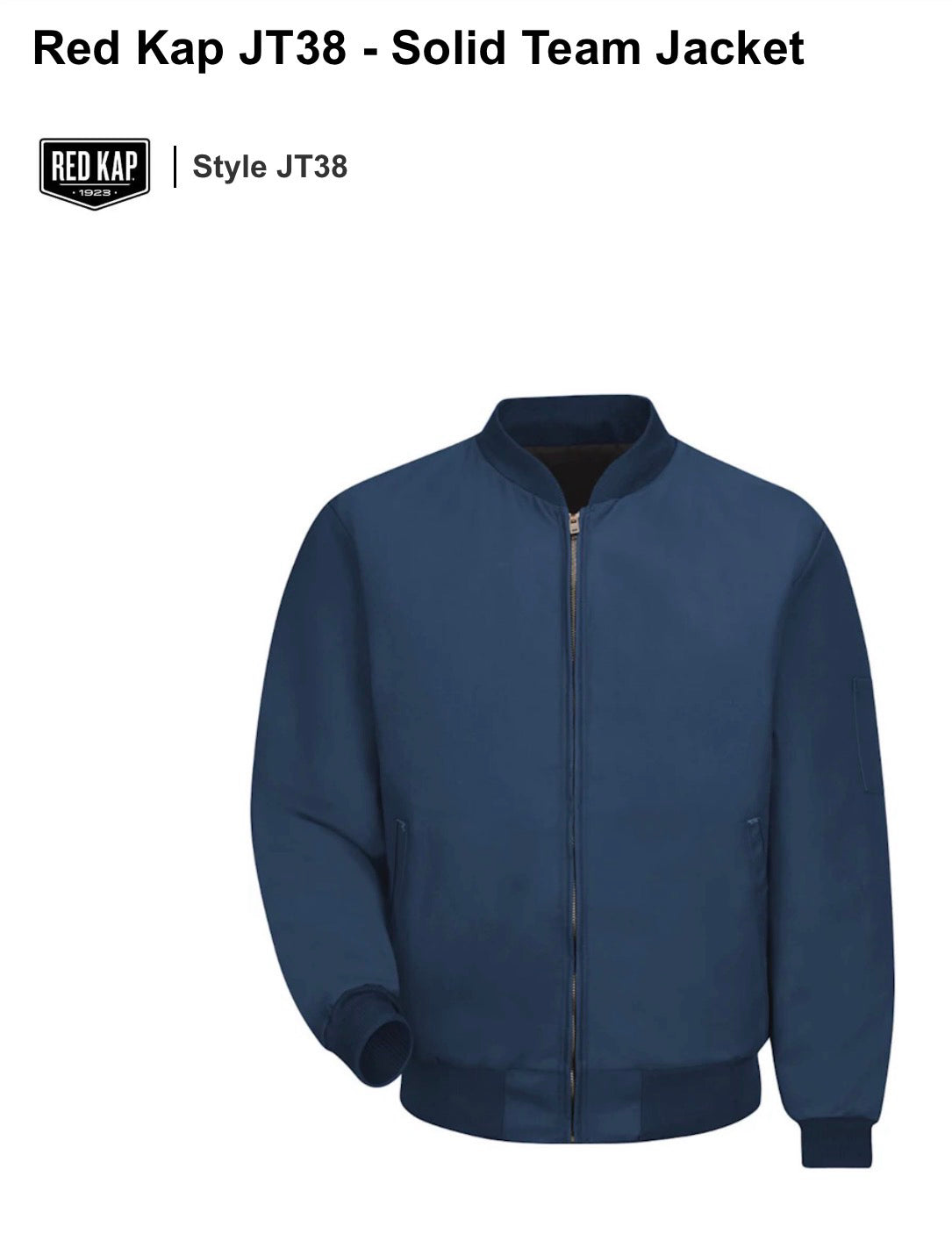 #1 Red Kap JT38 - Solid Team Jacket with your logo starting at $59.99