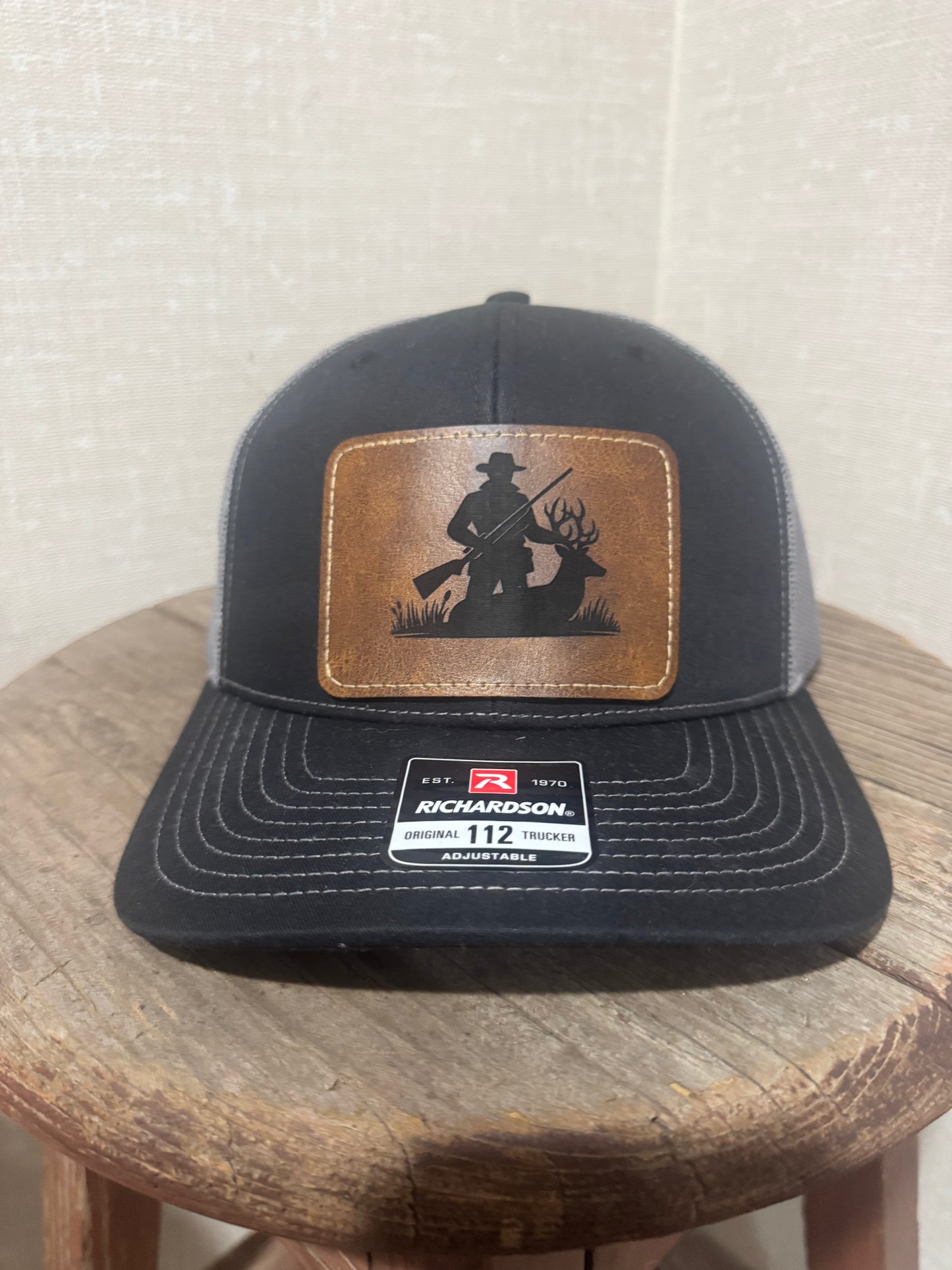 “Deer Hunter ” Richardson Leather Patch Trucker Hat