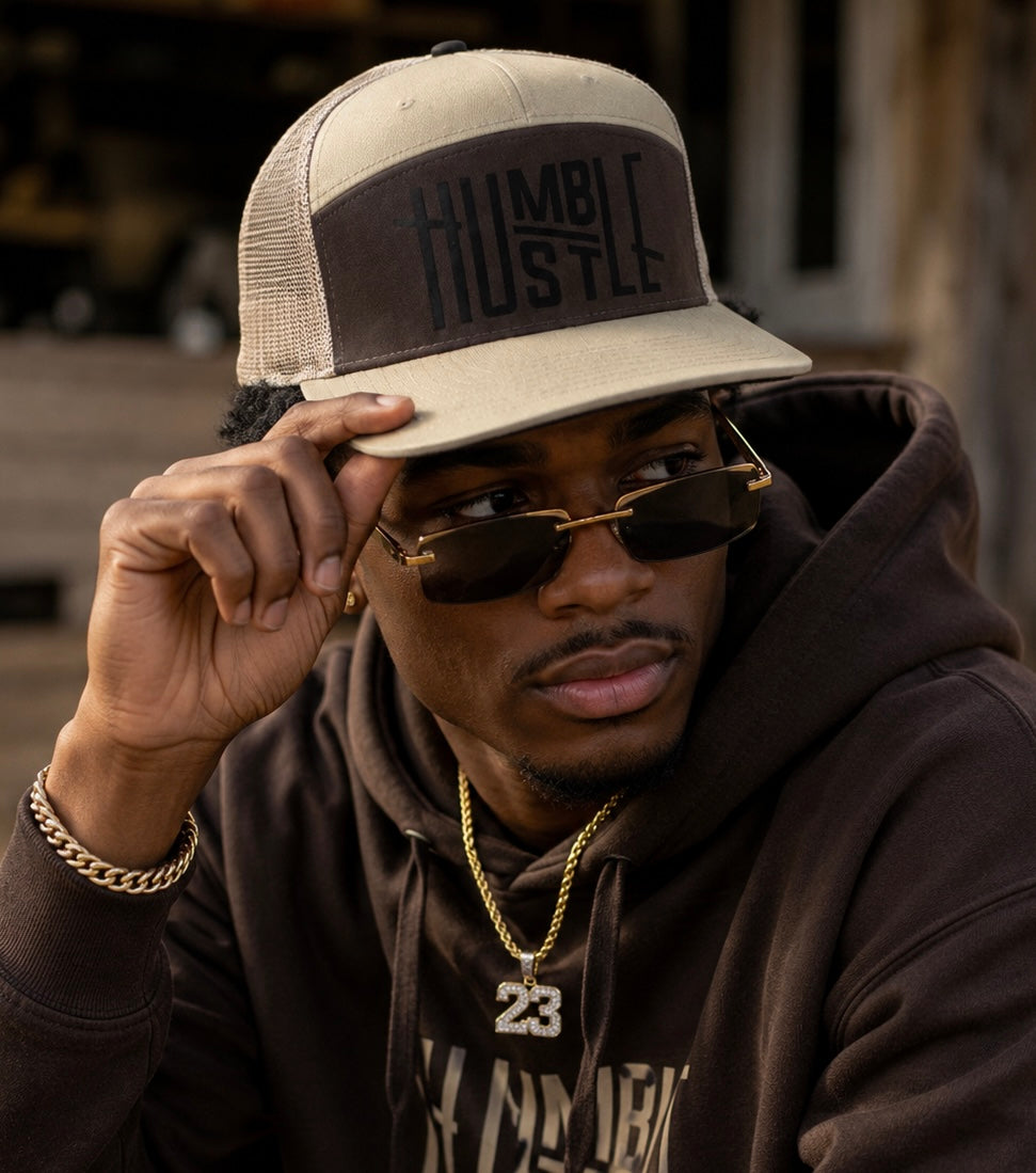 Hat Richardson Flat Bill Trucker Custom Logo Designs(Humble/hustler)
