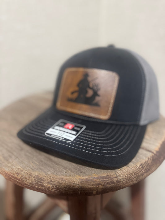 “Deer Hunter ”  Richardson Leather Patch Trucker Hat