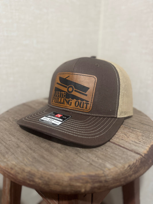 “I hate to pull out” and Richardson Leather Patch Trucker Hat