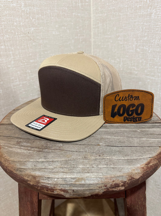Hat Richardson Flat Bill Trucker Custom Logo Designs
